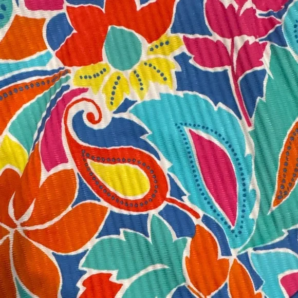 Women’s sunsets festive floral ribbed Elsie top capri bottom bikini 34 G M - Picture 2 of 9